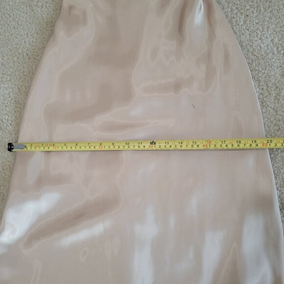 Vintage 90s Y2K Betsy & Adam Dress Size 8 Satin Halter Prom Fishtail Champagne - Picture 9 of 13